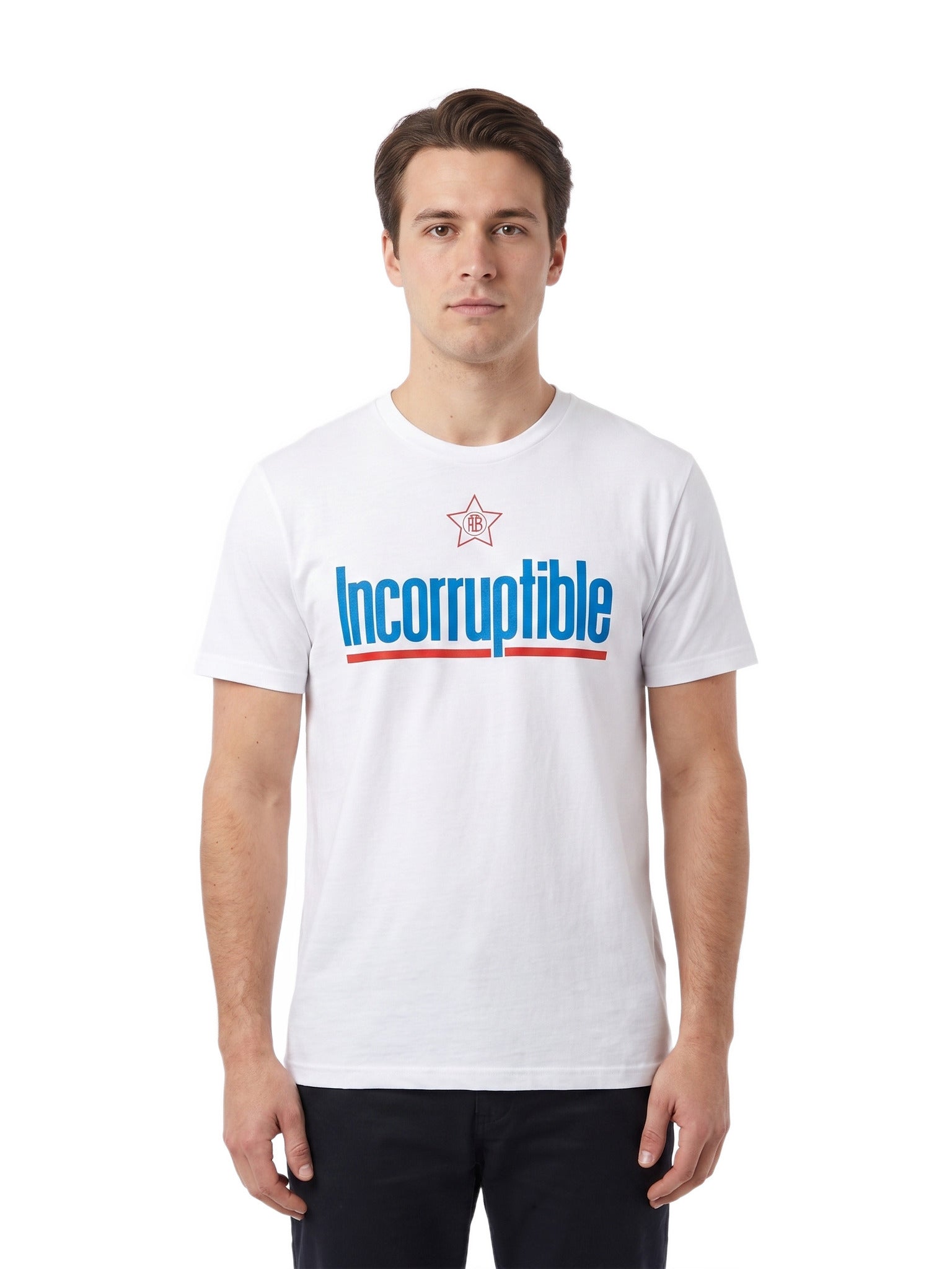 T-Shirt Incorruptible homme — Blanc — porté