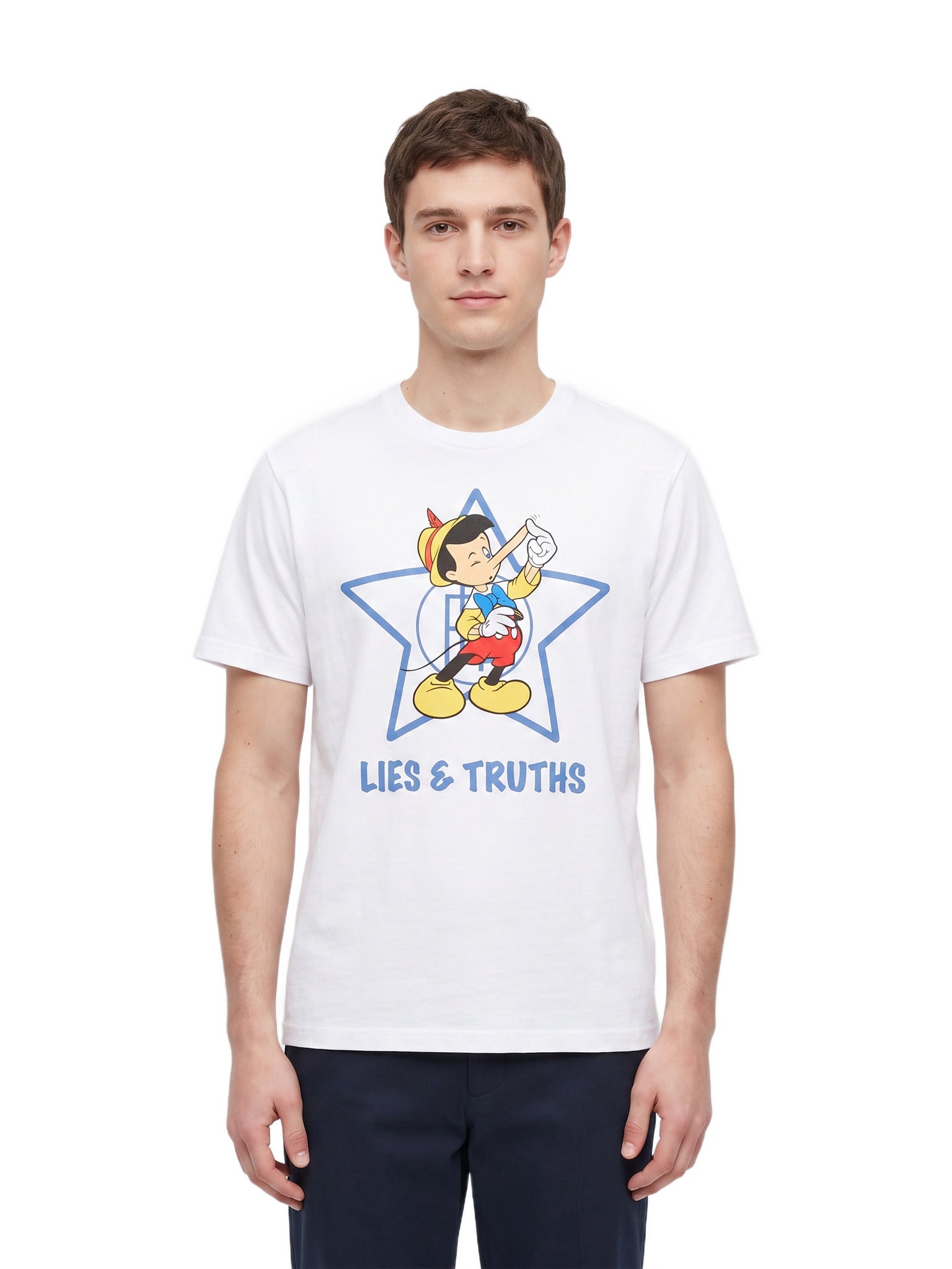 T-Shirt lies & truth unisexe — Blanc — porté