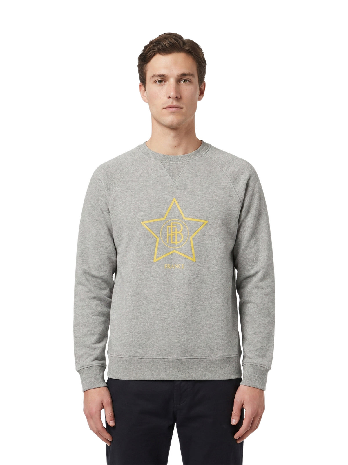 Sweat FBI unisexe — Jaune — porté