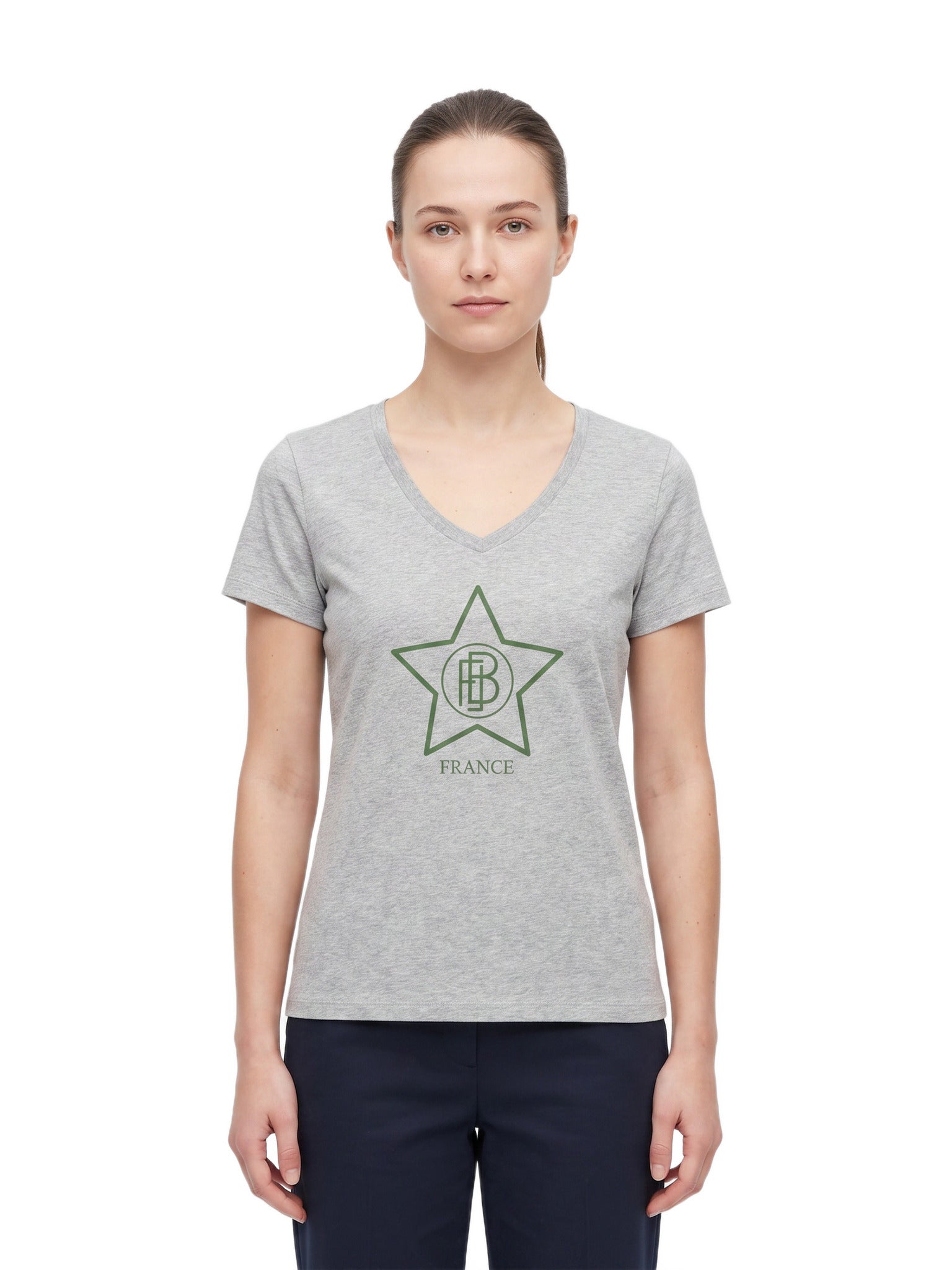 T-Shirt FBI femme — Vert — porté