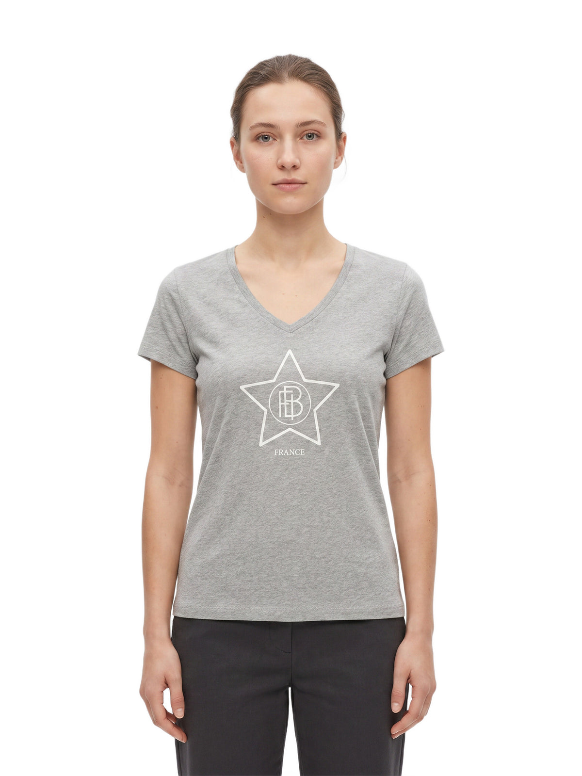 T-Shirt FBI femme — Blanc — porté