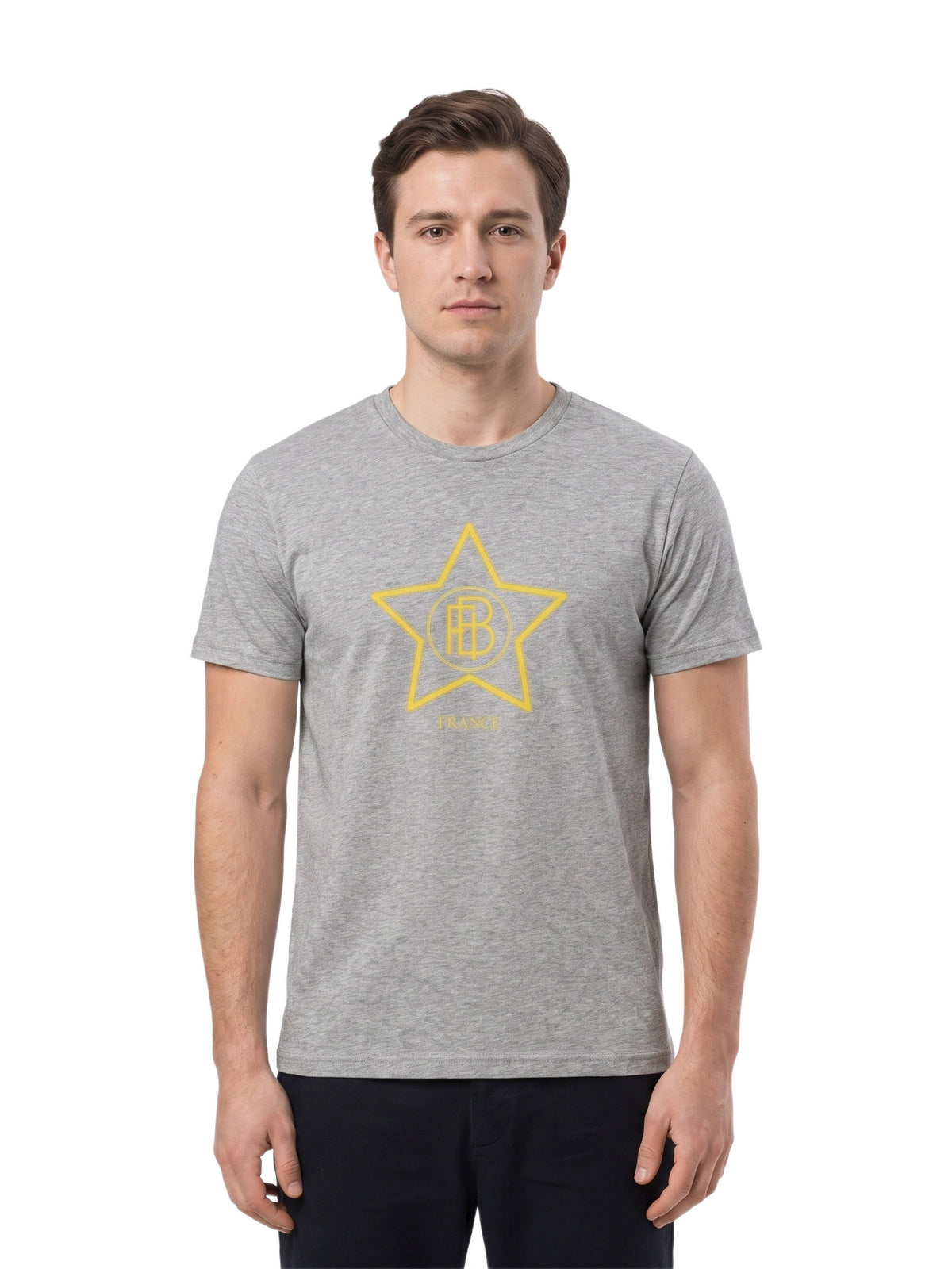 T-Shirt FBI unisexe — Jaune — porté