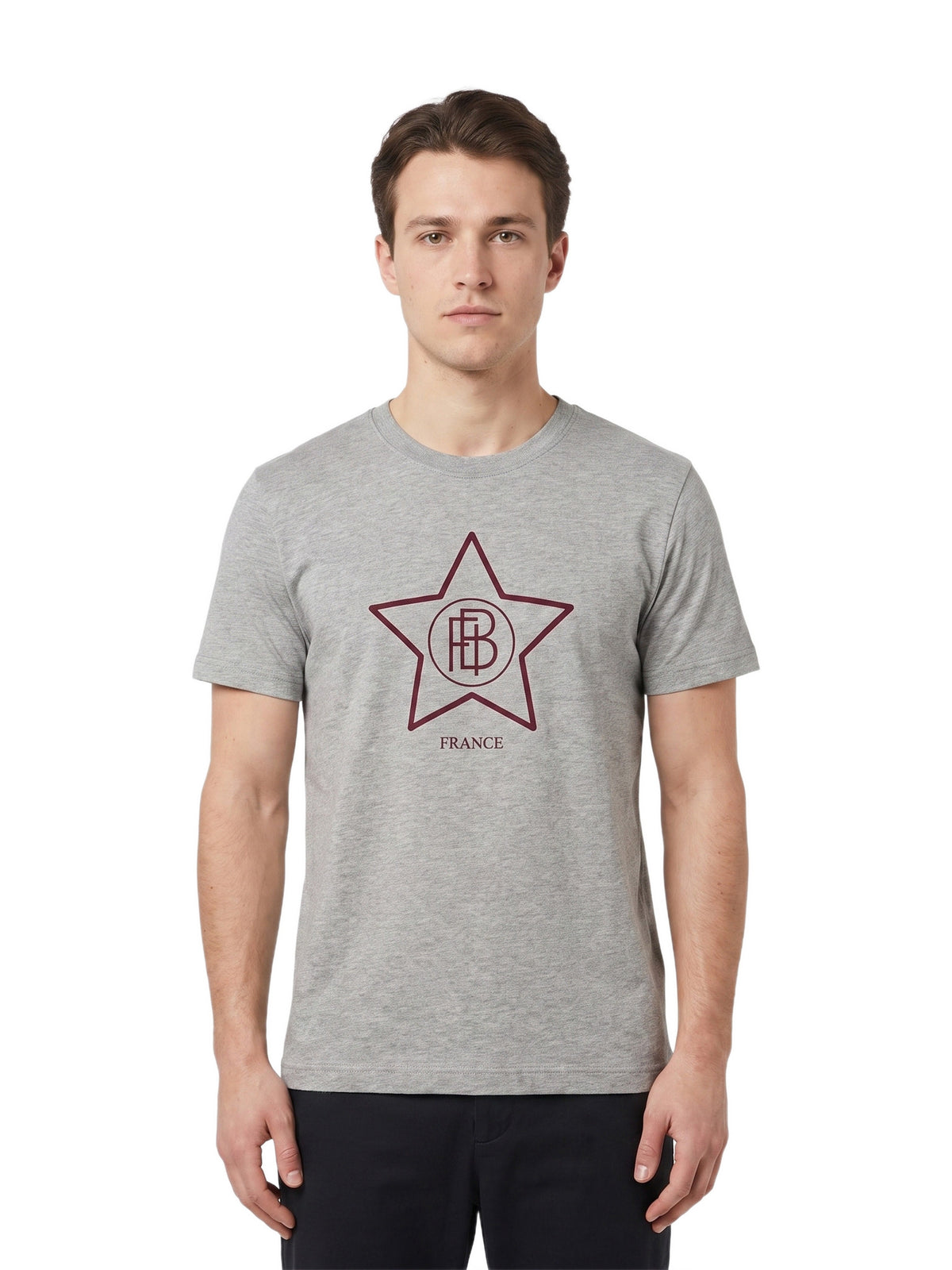 T-Shirt FBI unisexe — Bordeaux — porté