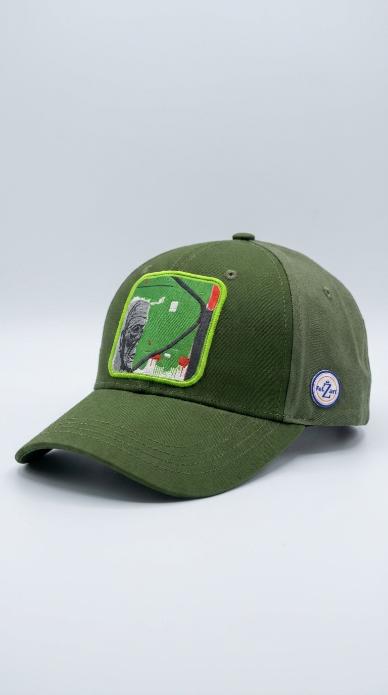 Casquette Verte / Khaki avec patch stylisé